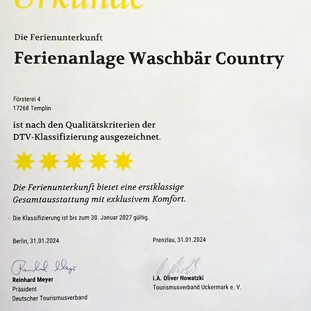 Ferienanlage Waschbaer Country Templin Exterior photo